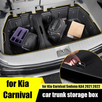 už Kia Carnival Sedona KA4 2021 2022 automobilio bagažinės kamieno saugojimas apdaila, ABS liejimo saugojimo dėžutė