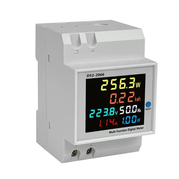AC250-450V 100A DIN-Rail Metrų Spalvinga LCD Įtampa Srovės Aktyviosios Galios Dažnio Elektros Energijos Matavimo Prietaisas Stebėti