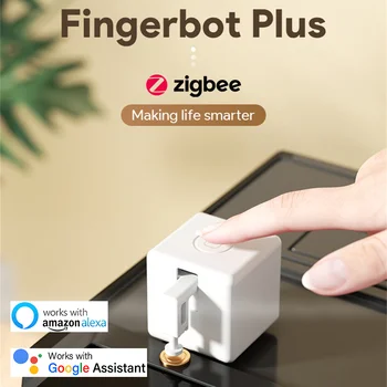 TUYA Zigbee Fingerbot Plius Jungiklis Mygtukas Mygtukas Smart Fingerbot Laikas Balsu Funkcija 