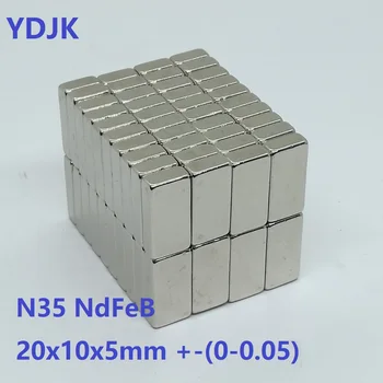 50 100VNT/DAUG N35 NdFeB Magnetas 20*10*5 Super Stiprus Blokas Retųjų Žemių Neodimio Nuolatiniai Magnetai 20x10x5 Galingas