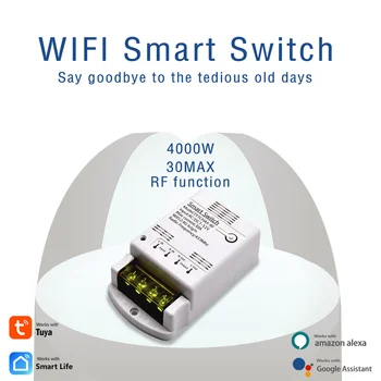Tuya Wifi Relės Modulis 7-32V 85-250V Smart Switch RF Funkcija 