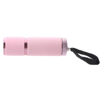 10X Lauko Mini Rožinės spalvos Guma Padengtas 9-LED Žibintuvėlį, Fakelą