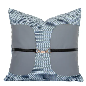 Modernūs, prabangūs dirbtiniais odos, medvilnės, lino kratinys užvalkalas pagalvėlė padengti sofa metalo sagtis pagalvę padengti