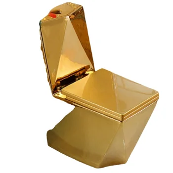 Inodoro de cerámica para baño, asiento de inodoro dorado, spalva doradoCD