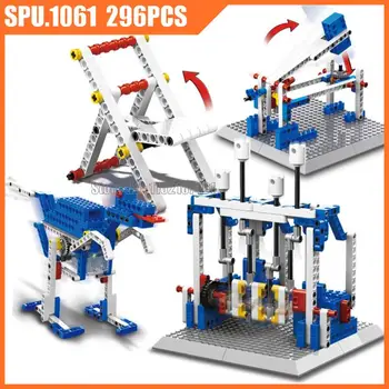 1404 296pcs Mokslo Technikos Galią Mašinų Dinozaurų Elektrinės Blokų Žaislas Mūrinis