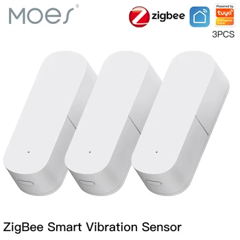 MOES Zigbee Smart Vibracijos Jutiklis Detekcijos,Tuya Smart Gyvenimo APP Pranešimą,Real-Time Motion Smūgio Pavojaus,Istorijos Įrašas