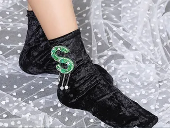 Naujas Atvyko korėjos Stiliaus Mados, Aukštos kokybės Deimantų Laišką kutas aksomo Blizgučiai Kojinės Moterims, Žiemos aksomo Krūva, krūvos kojinės
