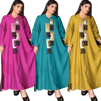 Maroko Abaja Dubajus Kaftan Moterų Musulmonų Suknelė, Hijab Eid Ramadanas Blizgančiais Caftan Turkija Šalis Suknelė Islamo Drabužių Afrikos Rūbeliai