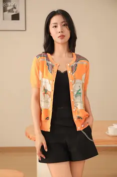 QR50201 Mados moteriški Marškinėliai 2023 kilimo ir tūpimo Tako Prabanga garsaus Prekės ženklo Europos Dizainas šalies stiliaus moteriški Drabužiai