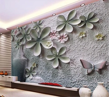 beibehang Užsakymą tapetai, 3D foto sieniniai relief sienos gėlių reljefinis dekoratyvinis dažymas, interjero fone sienos papel de parede