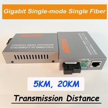 1 Pora HTB-GS-03 Optinio pluošto transiveris Gigabit single-mode vieno pluošto media converter 1000Mbps SC Uosto Maitinimas