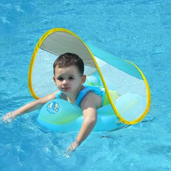 Nauji Kūdikių Plaukimo Plūdė Guli Žiedas su Saulės Skydelis Kūdikių Plaukimo Plaukti Pripučiami Kūdikių Plūduriuojantis Vaikus Plaukti Baseine Maudymosi Ratą