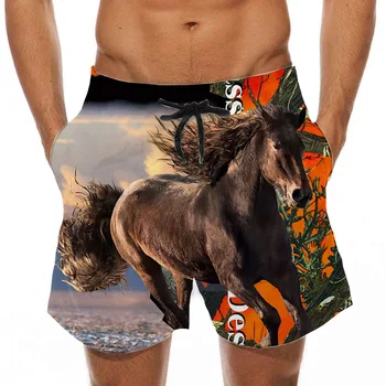 2023 Y2k drabužius Lauko sporto Vyrų T-Shirt paplūdimio šortai Vaikams 3D arklių spausdinimas per dydis marškinėliai vyrams, Atsitiktinis Unisex marškinėlius