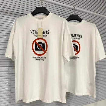Vetements Marškinėliai Hip-Hop Jokių Socialinių Tinklų Logotipas Vasaros Marškinėliai, Unisex Negabaritinių Trumpomis Rankovėmis Viršūnes Tee Aukštos Kokybės