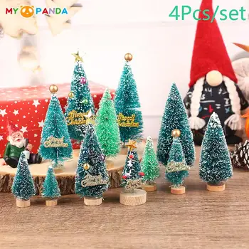 4Pcs/Set 1:12 Miniatiūriniai Lėlių Kalėdų Eglutė Kedro Medžio Snaigės Pušų Spyglių Medžio Lėlės Namas Sodo Dekoro Žaislas Priedai