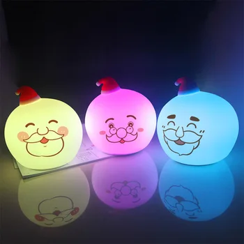 Silikono LED Nakties Šviesos Kalėdos, Kalėdų Senelis, Šviesos, Mielas Lempa, Spalva Keičiasi Gimtadienio, Kalėdų Dovana naktinė lempa Vaikams