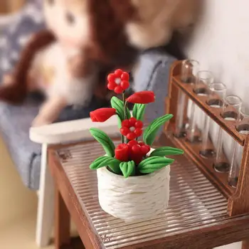 Mini Vazoninių Modelis Ryškus, Spalvingas Modeliavimas Gėlių Lėlės Namas Vazoninių Rankdarbių Vazoninių Augalų Modelis Micro Kraštovaizdžio Tiekimo