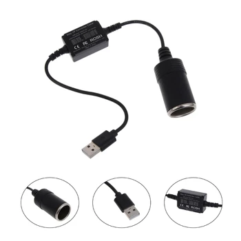 A0KB USB į 12V Automobilio Ciga Degiklio Lizdą Moterų Galios Keitiklio Kabelį, Vairavimo Diktofonas Automobilių Elektroninės Įrangos