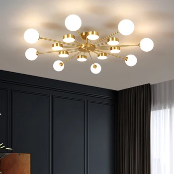 Modernus Nordic Stiliaus Vario Dizaino LED Šviestuvo Gyvenimo Kambario, Miegamojo, Valgomojo, Virtuvės Lubų Lempa Aukso G9 Šviesos Armatūra