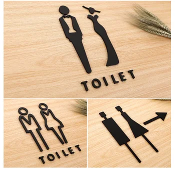 Vyrų, Moterų Tualeto Ženklai, 3d Kūrybos Ženklų Skaičius Akrilo Pasirašyti Adresas Plokštės Vonios kambarys Kūrybinė Asmenybė WC Apnašas Užsakymą
