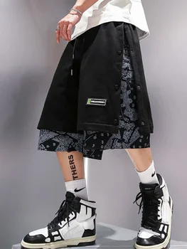 Vyriški Šortai Vyrams Krepšinio Trumpas Homme Paisley Vasaros juodus Drabužius Vyrams Hipių Streetwear Hip-Hop Harajuku