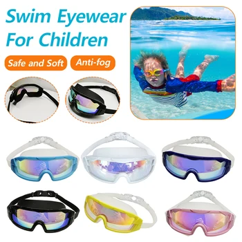 Vaikų Plaukimo Akiniai Anti-Rūko Vandeniui Apakinti Objektyvas Silikono Unisex plaukimo Akiniai su UV Apsauga, Silikono Plaukti Akiniai